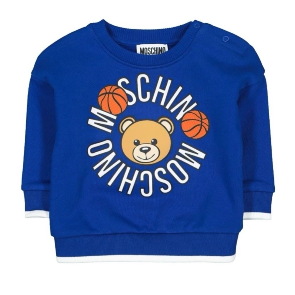 Moschino Bear Logo Sweatshirt Toddler Boys 3T Royal Blue
